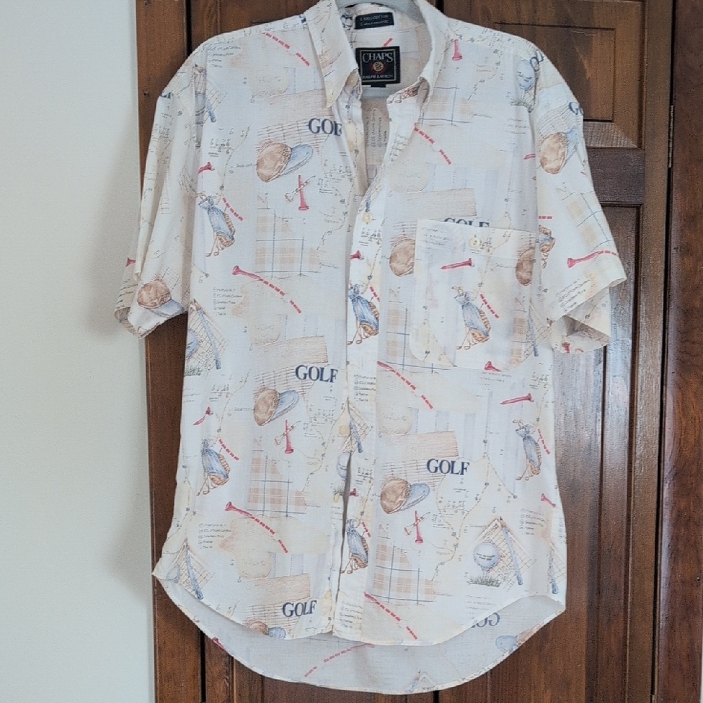 Ralph Lauren Cream Golf Print Men's Shirt